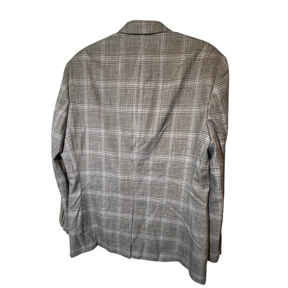 Lauren Ralph Lauren‎ Mens Two Button Blazer Jacket Gray Glen check Size 42R - Picture 2 of 14